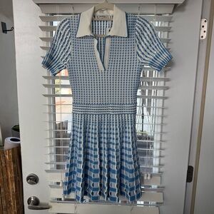 Simkhai Tovi Knit Mini Dress Blue Hydrangea Multi XS
